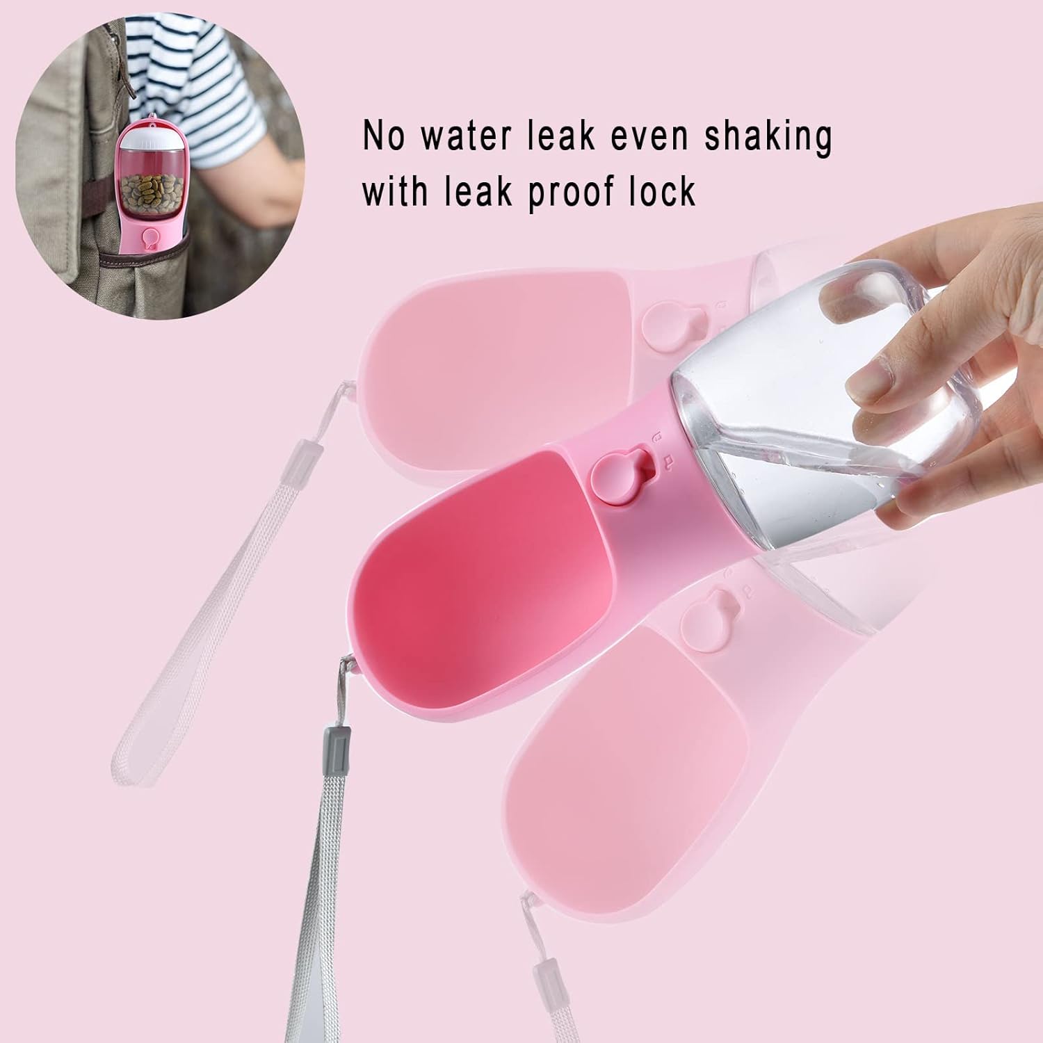 Dog Water Bottle with Food Container